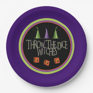 Bunco Halloween October Funny Dice Paper Plate
