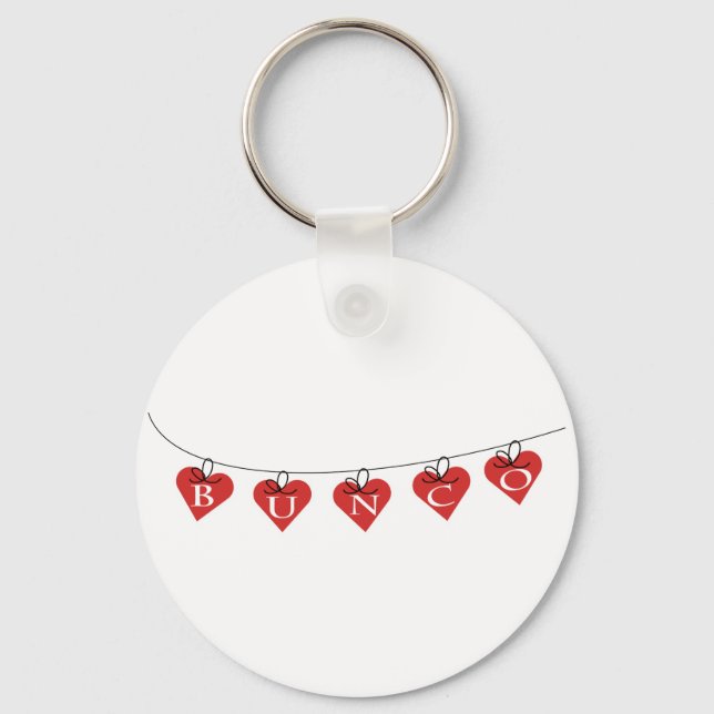 Bunco Heart Banner Key Ring (Front)