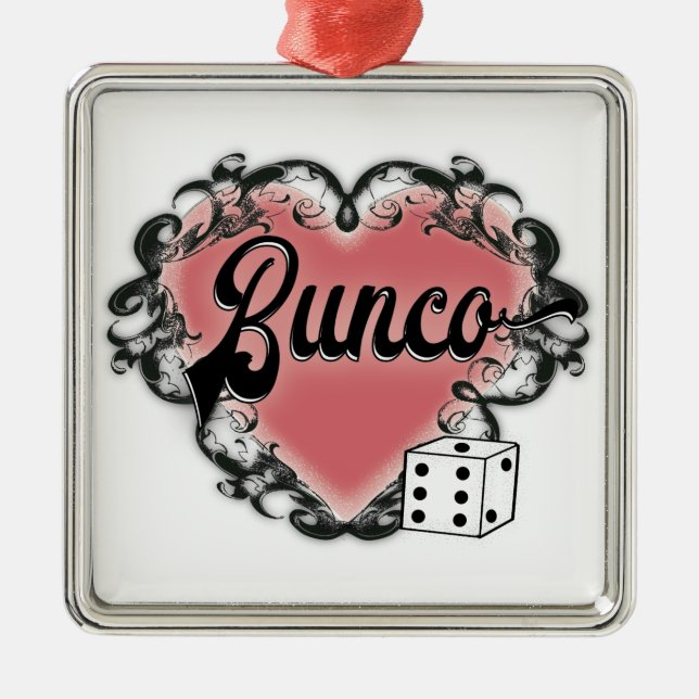 bunco heart tattoo metal tree decoration (Front)