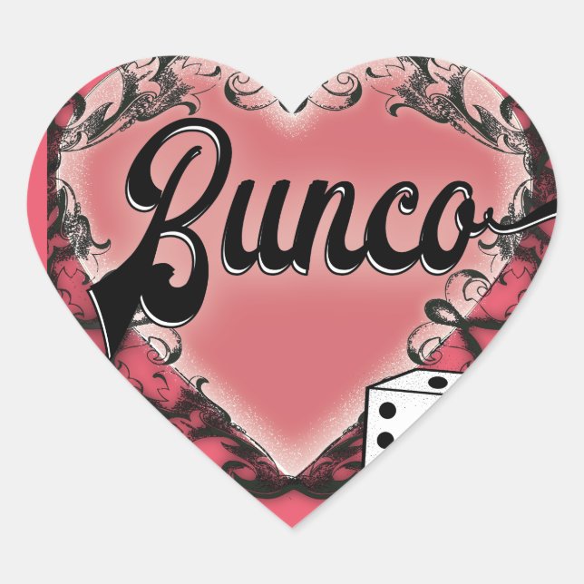 bunco heart tattoo sticker (Front)