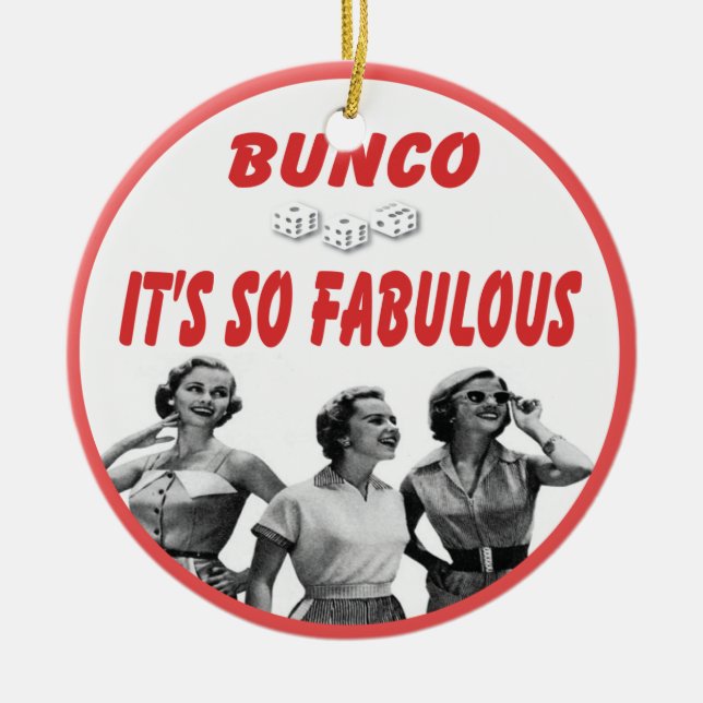 bunco it's so fabulous ceramic tree decoration (Front)