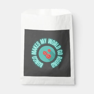 Bunco Makes My World Go Round Neon Favour Bags