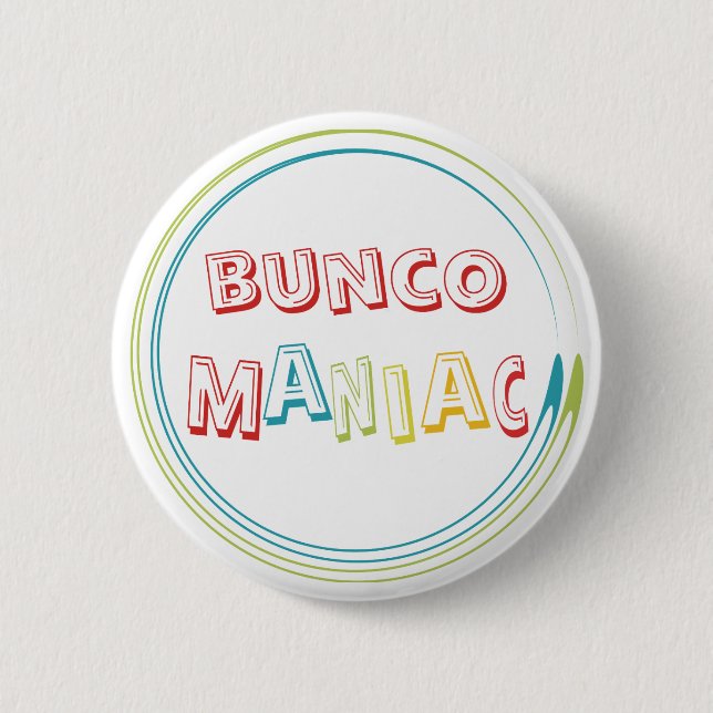 bunco maniac 6 cm round badge (Front)