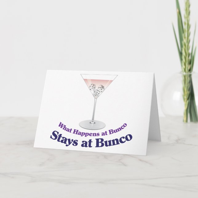 Bunco Martini Cocktail Card (Front)