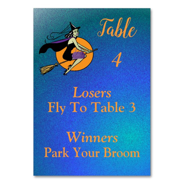 Bunco October Witch Park Your Broom 4 of 4 Table N Number (Front)
