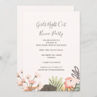 Bunco Party Girls Night Out Floral Modern Script
