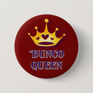 Bunco Player Bunco Queen Modern Red 6 Cm Round Badge