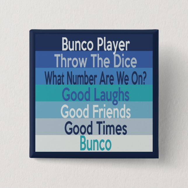 Bunco Player Modern Stripe Design 15 Cm Square Badge (Front)