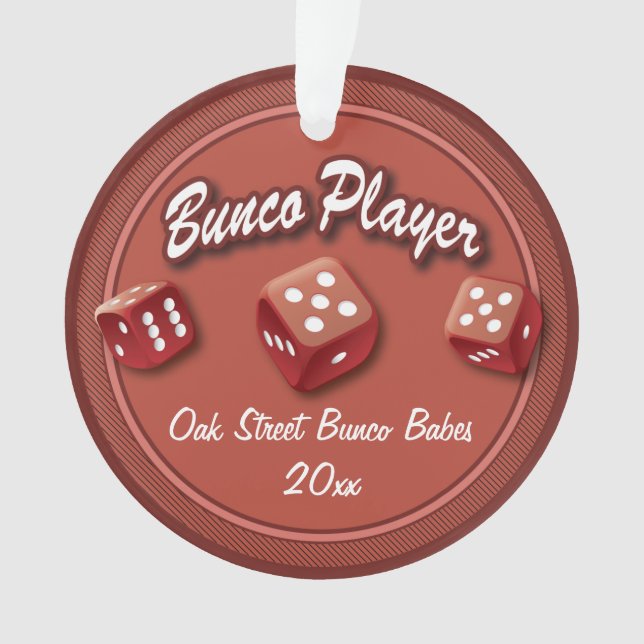 Bunco Player Ornament (Front)