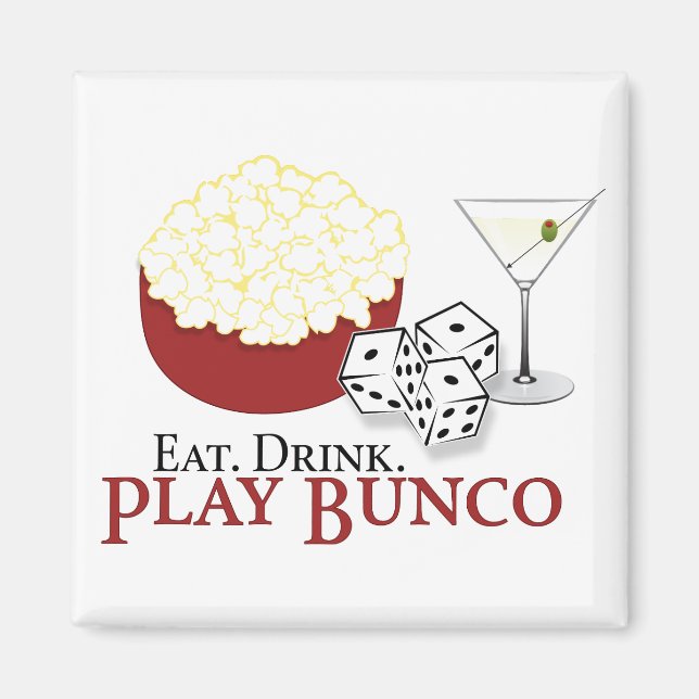 Bunco Popcorn Cocktail Magnet (Front)