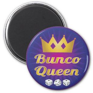 Bunco Queen Crown and Dice Magnet