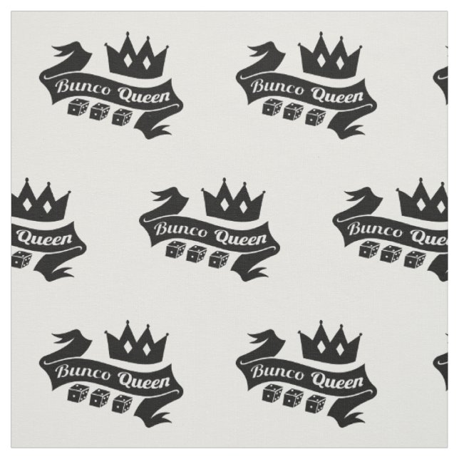 Bunco Queen Crown and Dice Ribbon Fabric (Swatch)