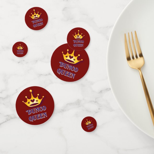 Bunco Queen Game Night Party Red Confetti (Group)