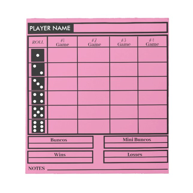 bunco score pad (Front)