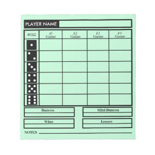 bunco score pad