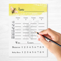 Bunco Score Sheets Bee