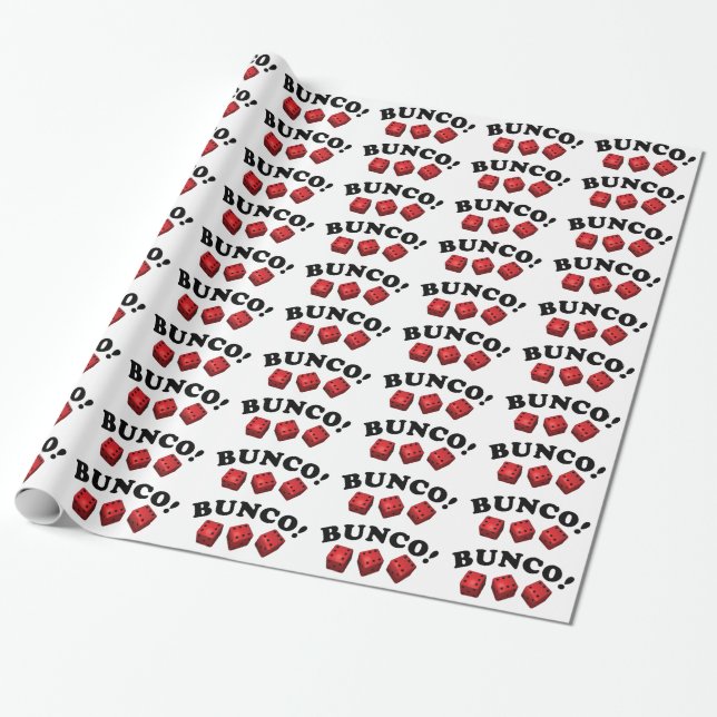 Bunco Sixes Dice Wrapping Paper (Unrolled)