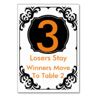 Bunco Table Card orange and black - #3
