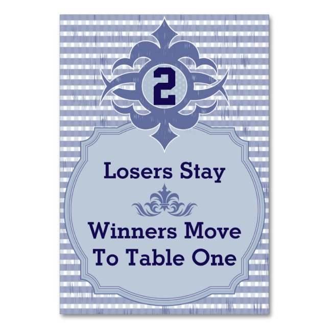 Bunco Table Card - Purple Plaid #2 (Front)
