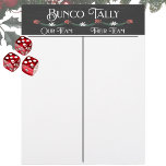 Bunco Tally Sheet - Winter Christmas Holiday<br><div class="desc">Bunco Tally Sheet - Winter Christmas Holiday tally sheet for your Christmas holiday themed Bunco game night. Beautiful white text with elegant greenery with red berries and white flowers.</div>