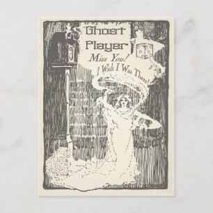 Bunco Vintage Ghost Player Postcard