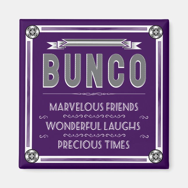 Bunco Vintage Typography Magnet (Front)