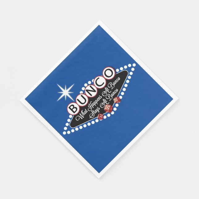 Bunco - What Happen At Bunco Funny Blue Napkin (Corner)