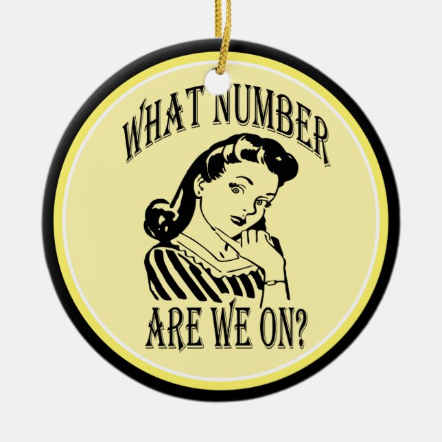 Bunco What Number Are We On #2 Ceramic Tree Decoration (Front)