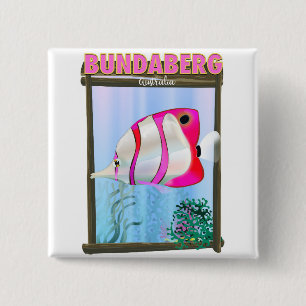 Bundaberg Australia travel poster 15 Cm Square Badge