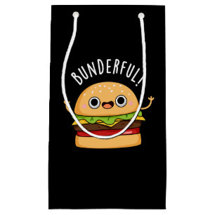 Bunderful Funny Burger Bun Pun Dark BG Small Gift Bag