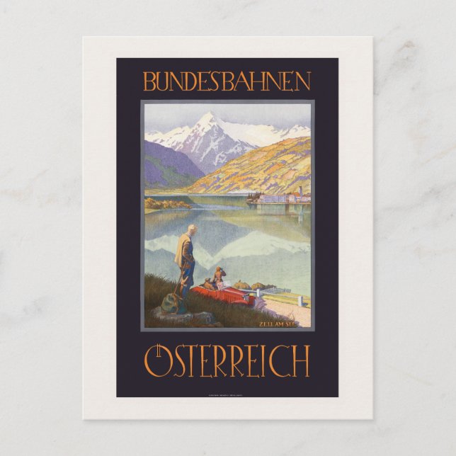 Bundesbahnen Österreich Vintage Travel Poster 192 Postcard (Front)