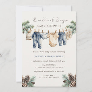 Bundle of Boy Baby Shower Winter Boy Shower Invitation