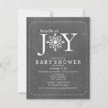 Bundle Of Joy Chalk Snowflake Winter Baby Shower Invitation<br><div class="desc">A neutral winter baby shower invitation featuring the phrase "Bundle of Joy" with an illustration of a snowflake incorporated into lettering in place of an "O". Background is chalkboard inspired.   Customise the text with details of your occasion.</div>