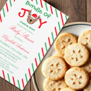 Bundle Of Joy Christmas Baby Shower Invitation