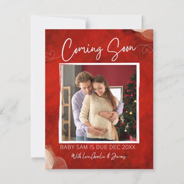 Bundle of joy christmas pregnancy announcement (Front)