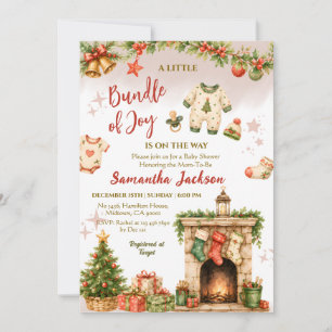 Bundle of joy Christmas winter holiday Baby Shower Invitation