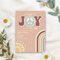 Bundle of Joy Muted Rainbow Peace Sign Baby Shower