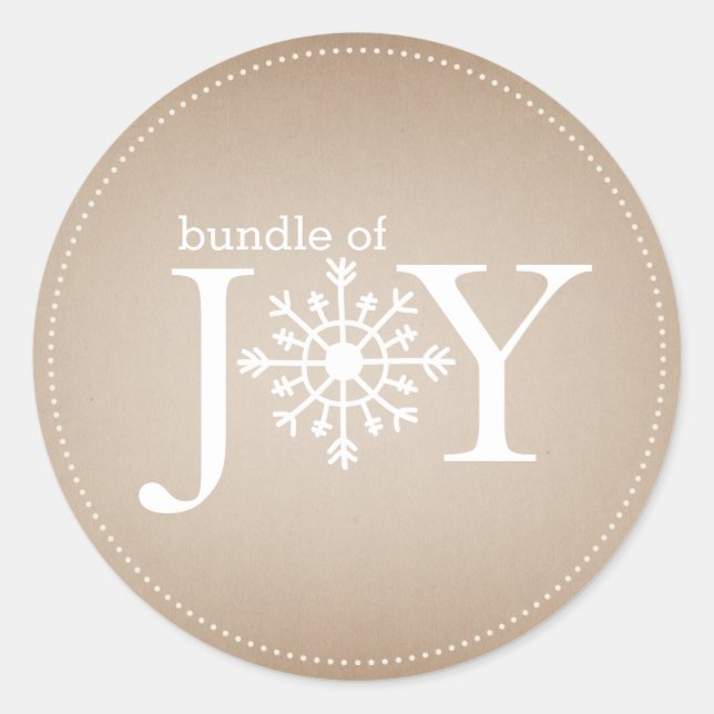 Bundle of Joy Neutral Snowflake Baby Sticker (Front)