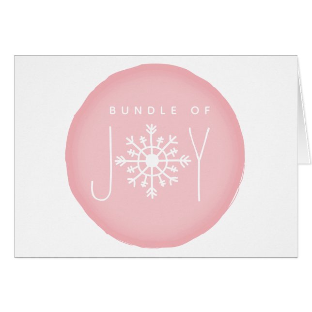 Bundle Of Joy Snowflake Pink Winter Baby Shower (Front Horizontal)
