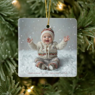 Bundle of Joy Square  Ceramic Ornament