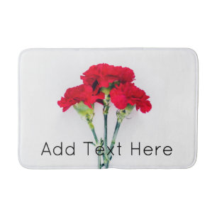 Bundle of Red Carnation Flowers Bath Mat
