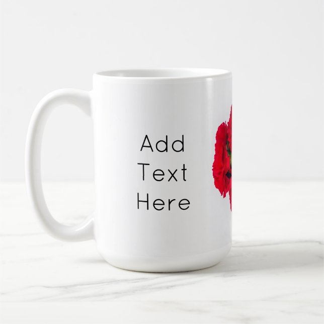Bundle of Red Carnation Flowers Coffee Mug (Left)
