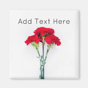Bundle of Red Carnation Flowers Magnet
