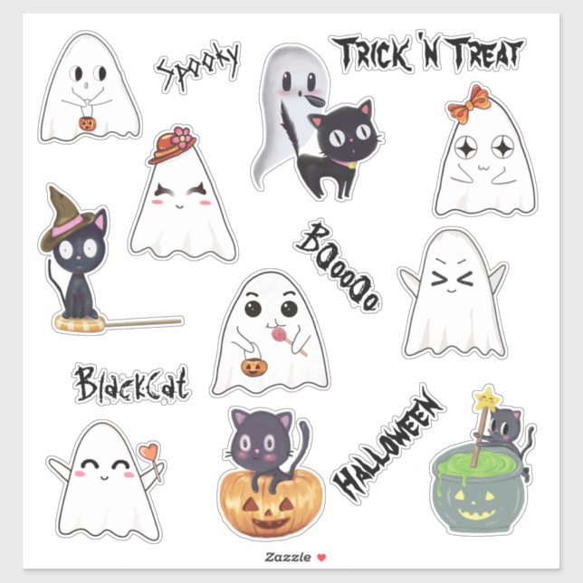 Bundle Spooky Ghost Black Cat Halloween (Sheet)