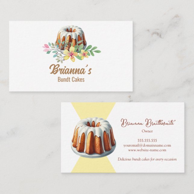 Bundt Cake Bakery Business Card (Front/Back)