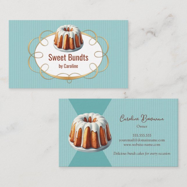 Bundt Cake Bakery Business Card (Front/Back)