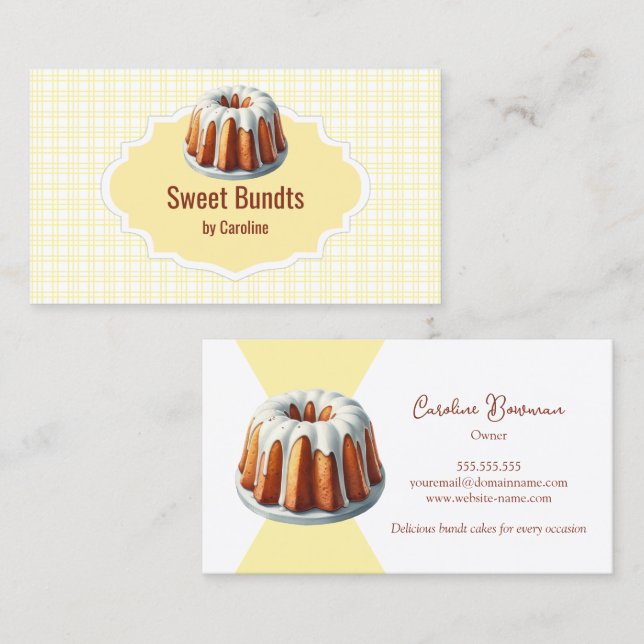 Bundt Cake Bakery Business Card (Front/Back)