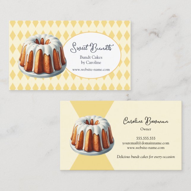 Bundt Cake Bakery Business Card (Front/Back)