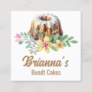 Bundt Cake Bakery Square Business Card