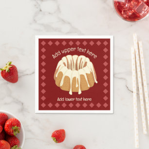 Bundt Ring-Shaped Cake with Drizzle - add own text Napkin